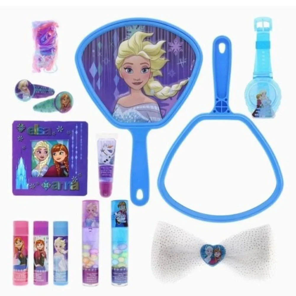 Disney Frozen Deluxe Girl’s Cosmetic Beauty Nail Hair Gift Set w/ Elsa Mirror